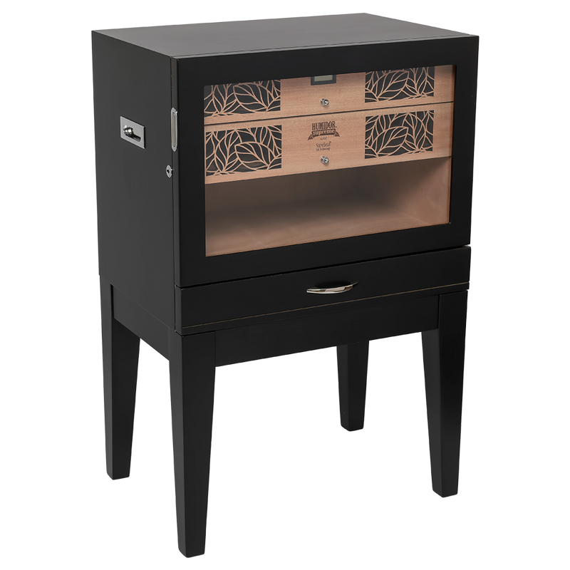 Humidor Supreme Balthazar II End Table Humidor Black Oak