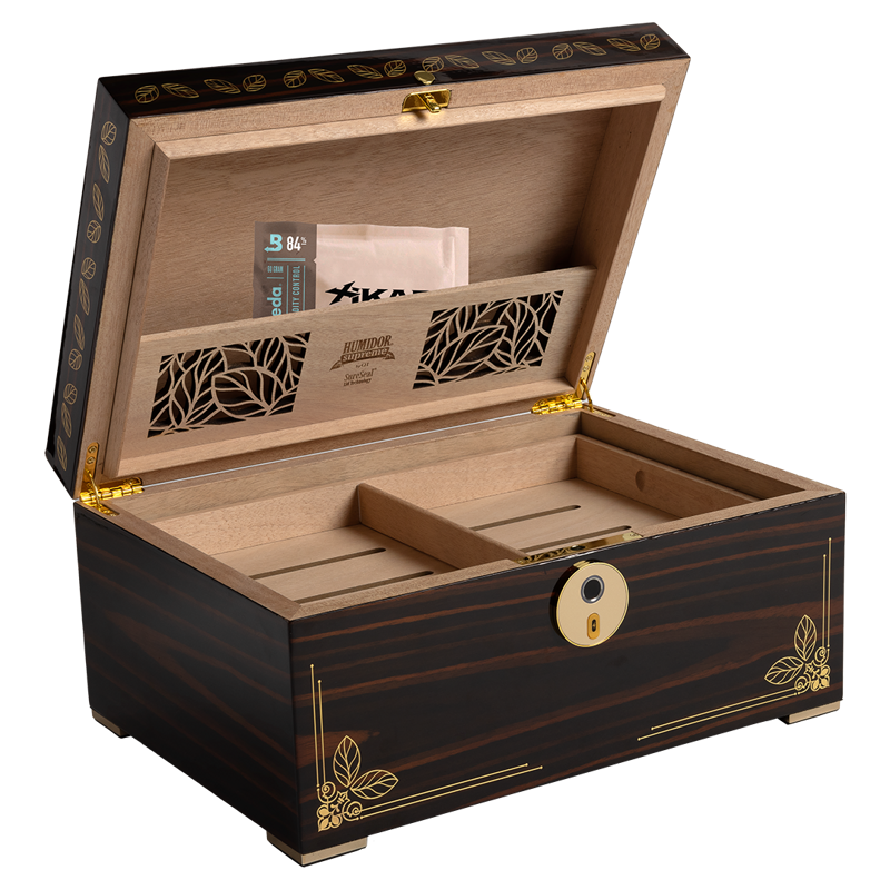 Humidor Supreme Oro Desktop Humidor Biometric Lock