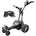 NAVEE Birdie 3 electric golf caddie, upright and folded